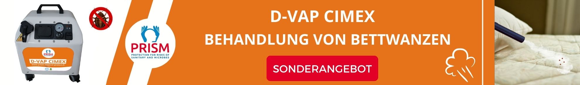 Behandlung von Bettwanzen mit Dampf